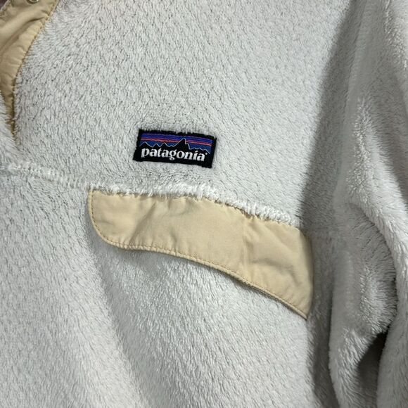 Patagonia Womens Re Tool Snap T Pullover Sweatshirt Size L Cream Kangaroo Pocket - Picture 7 of 16